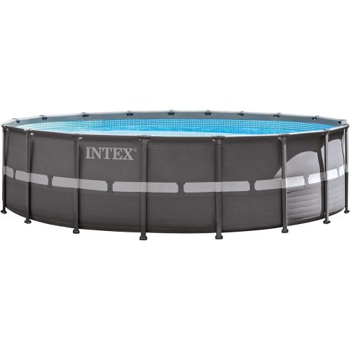 인텍스 Intex 18ft X 52in Ultra Frame Pool Set with Sand Filter Pump, Ladder, Ground Cloth & Pool Cover