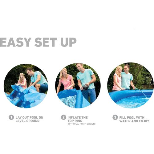 인텍스 Intex 18ft X 48in Easy Set Pool Set with Filter Pump, Ladder, Ground Cloth & Pool Cover