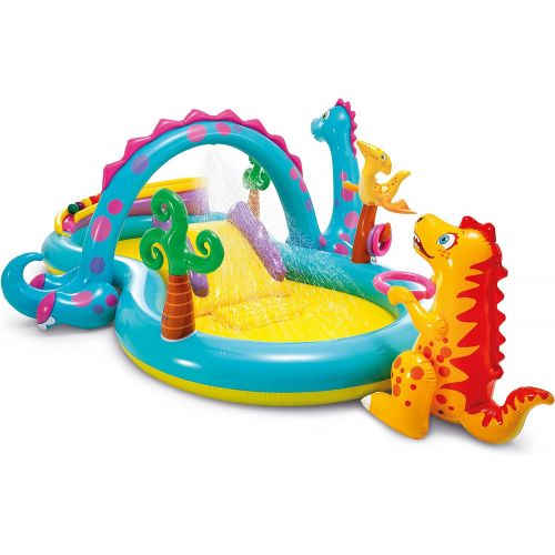 인텍스 Intex Dinoland Inflatable Play Center, 131in X 90in X 44in, for Ages 3+