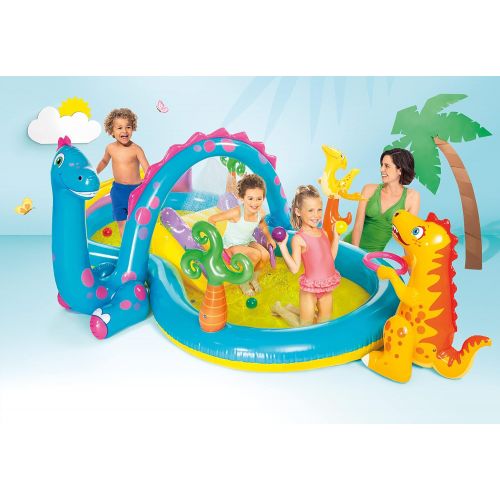 인텍스 Intex Dinoland Inflatable Play Center, 131in X 90in X 44in, for Ages 3+