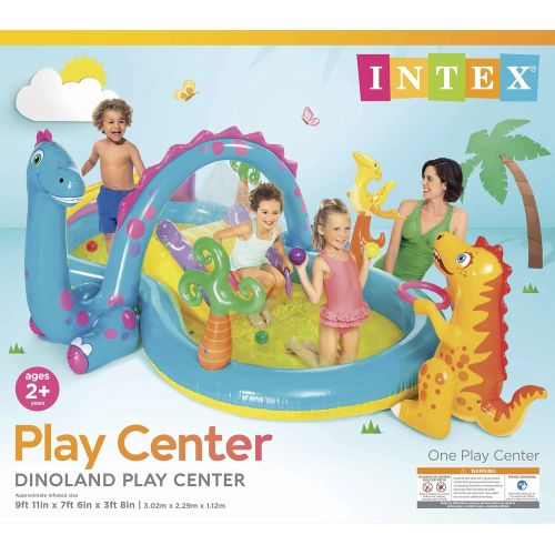 인텍스 Intex Dinoland Inflatable Play Center, 131in X 90in X 44in, for Ages 3+