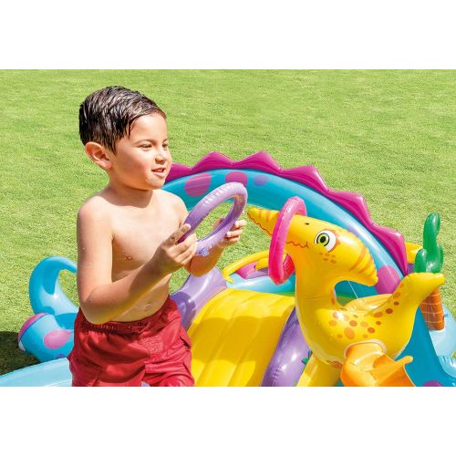 인텍스 Intex Dinoland Inflatable Play Center, 131in X 90in X 44in, for Ages 3+