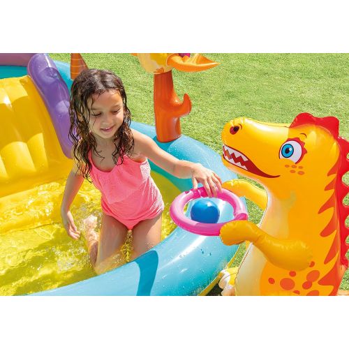 인텍스 Intex Dinoland Inflatable Play Center, 131in X 90in X 44in, for Ages 3+