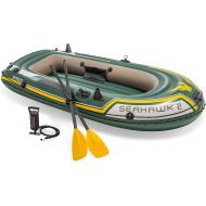 Intex Seahawk 2, 2-Person Inflatable Boat Set with French Oars and High Output Air Pump (Latest Model)