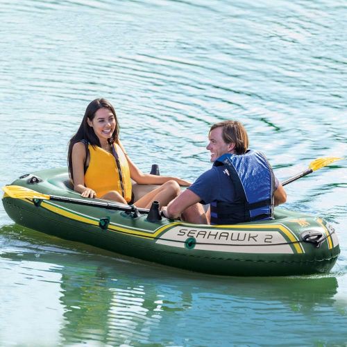 인텍스 Intex Seahawk 2, 2-Person Inflatable Boat Set with French Oars and High Output Air Pump (Latest Model)