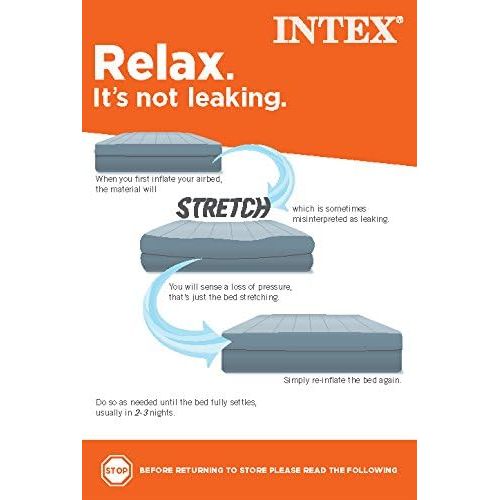 인텍스 Intex Comfort Plush Elevated Dura-Beam Airbed with Internal Electric Pump, Bed Height 18