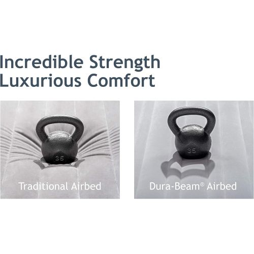 인텍스 Intex Comfort Plush Elevated Dura-Beam Airbed with Internal Electric Pump, Bed Height 18