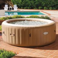 Intex 28425E 77in PureSpa Inflatable Spa, 4-Person, Tan