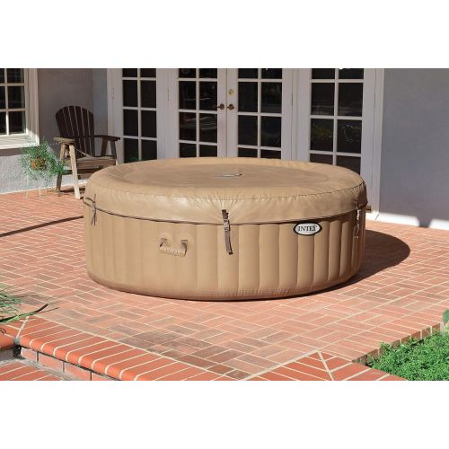 인텍스 Intex 28425E 77in PureSpa Inflatable Spa, 4-Person, Tan