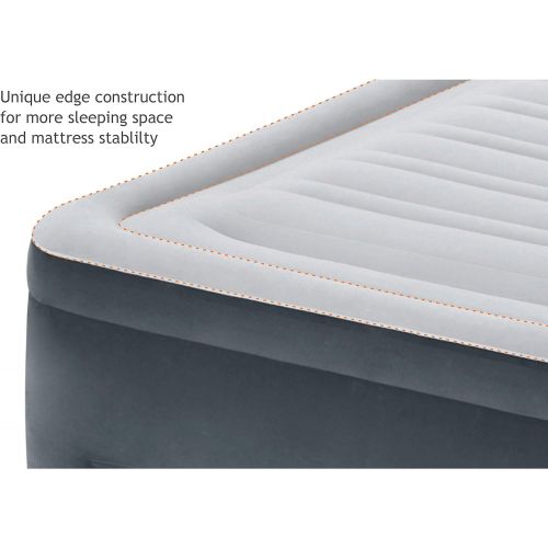 인텍스 Intex Comfort Plush Mid Rise Dura-Beam Airbed with Internal Electric Pump, Bed Height 13