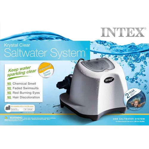 인텍스 Intex Krystal Clear Saltwater System with E.C.O. (Electrocatalytic Oxidation) for up to 7000-Gallon Above Ground Pools, 110-120V with GFCI