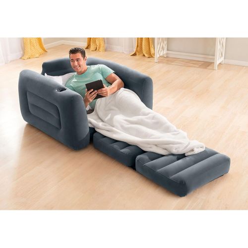 인텍스 Intex Pull-Out Chair Inflatable Bed, 42 X 87 X 26, Twin