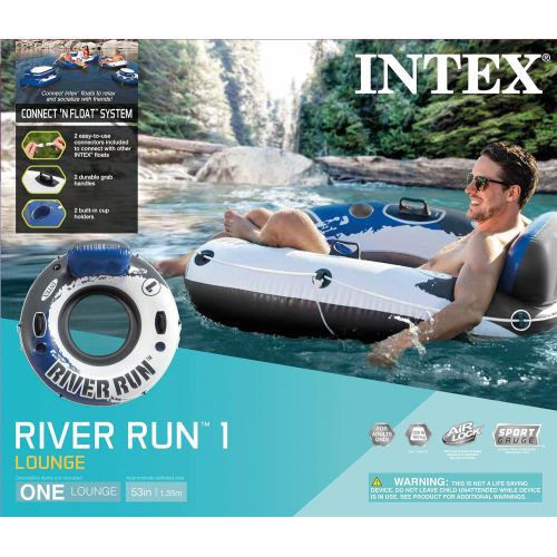 인텍스 Intex River Run I Sport Lounge, Inflatable Water Float, 53 Diameter