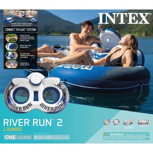 인텍스 Intex 58837EP River Run II Sport Lounge, Inflatable Water Float, 951/2 x 62