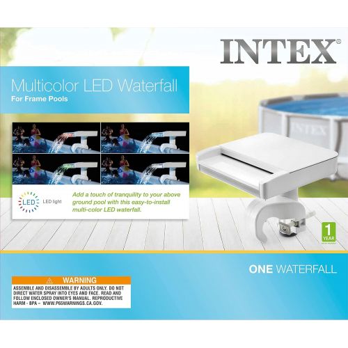 인텍스 Intex Multi-Color LED Waterfall Cascade for Intex Above Ground Pools, with Hydroelectric Power - No Batteries Required