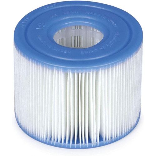 인텍스 Intex 29011E Type S1 PureSpa Easy Set Pool Spa Hot Tub Filter Replacement Cartridges (6 Filters), Blue and White