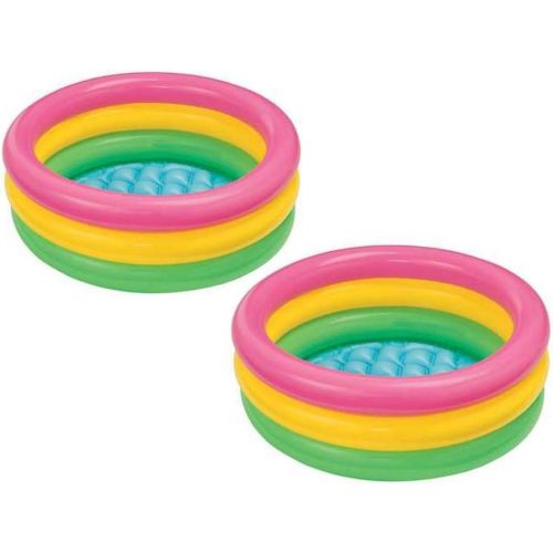 인텍스 Intex 2.8ft x 10in Sunset Glow Inflatable Colorful Baby Swimming Pool (2 pack)