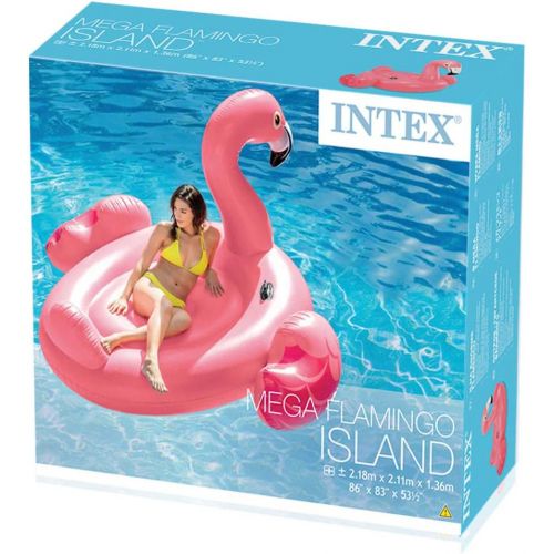 인텍스 Intex 56288 - Giant Mega Inflatable Flamingo Island Pool Float 218 x 211 x 136 cm