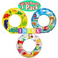 Intex Ocean Reef Transparent Swim Rings Dinosaurs,Mermaid Andbeach Gift Set Bundle-3 Pack