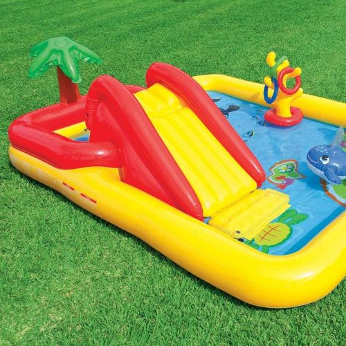 인텍스 Intex 100 x 77 x 31 Inch Inflatable Play Center Swimming Pool + Games (2 Pack)