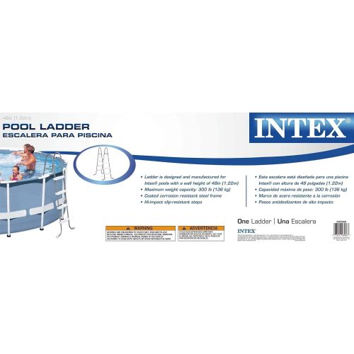 인텍스 Intex Steel Frame Above Ground Pool Ladder & Intex 15 Ft Above Ground Pool Cover