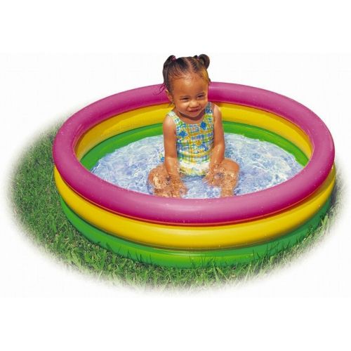 인텍스 Intex 34in x 10in Sunset Glow Soft Inflatable Baby/Kids Swimming Pool (8 Pack)