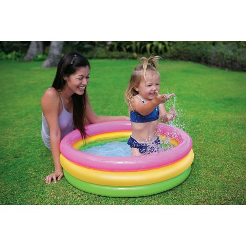 인텍스 Intex 34in x 10in Sunset Glow Soft Inflatable Baby/Kids Swimming Pool (8 Pack)