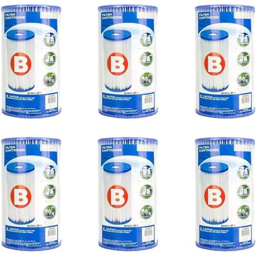 인텍스 Intex Corp Type B Pool Filter Cartridge (6pk) - 59905 Filters Value Pack- for Use with Pumps: 56633, 56634, 56621, 56622, 56611, 56612