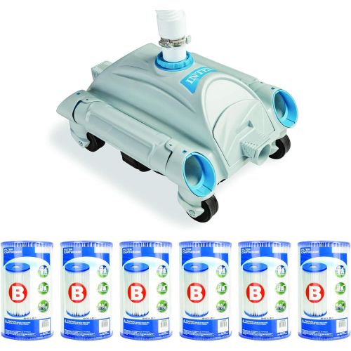 인텍스 Intex Pool Cleaner Pressure Side Vacuum Cleaner Bundled w/ Replacement Filter (6 Pack)