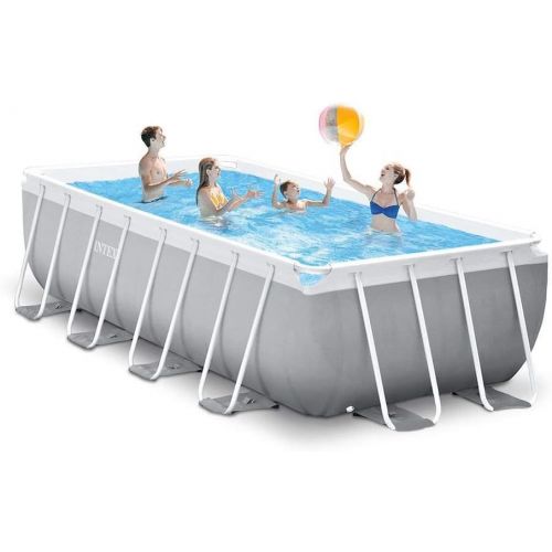 인텍스 Intex 16ft x 3.5ft Above Ground Rectangular Frame Swimming Pool Set & Skimmer