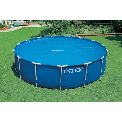 인텍스 Intex 18 Ft Round Easy Set Solar Cover and Deluxe Pool Maintenance Kit w/Vacuum