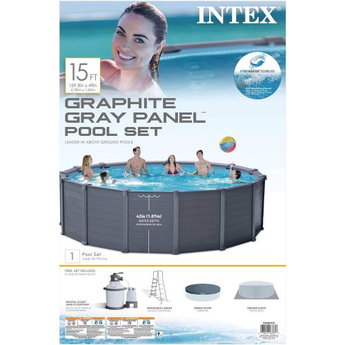 인텍스 Intex 15.6ft x 49in Above Ground Swimming Pool Set w/Sand Filter Pump & Ladder