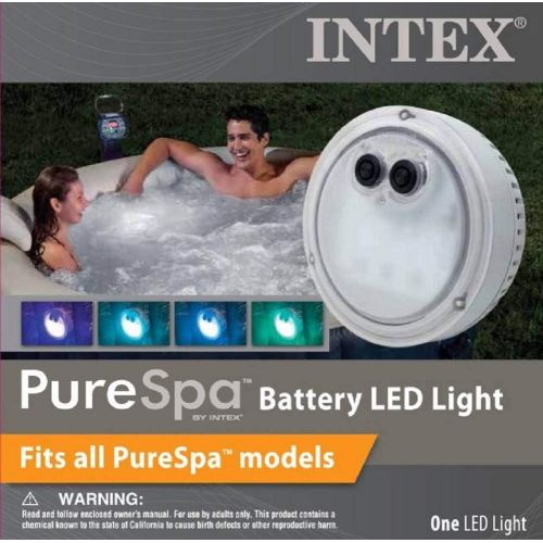 인텍스 Intex PureSpa Battery Multi Colored LED Light for Bubble Spa Hot Tub (8 Pack)