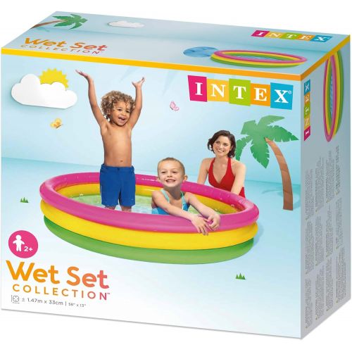 인텍스 Intex Kiddie Pool - Kids Summer Sunset Glow Design - 58 x 13