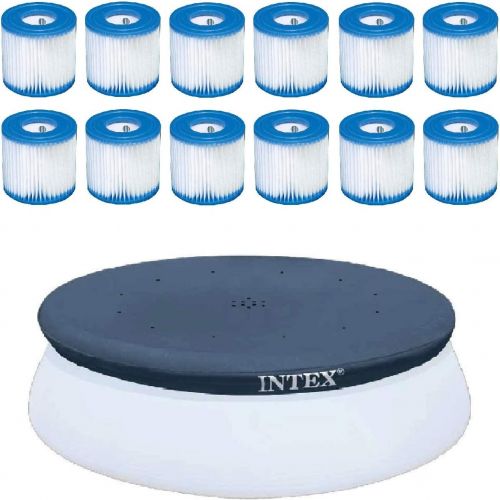 인텍스 Intex Filter Cartridge for Pool (12 Pack) w/ Intex Pool Cover