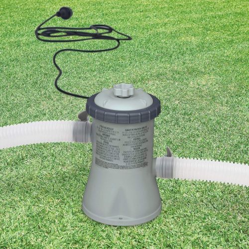 인텍스 Intex 10 x 2.5 Foot Round Metal Frame Above Ground Pool + 330 GPH Filter Pump