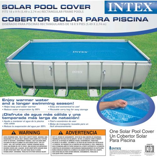 인텍스 Intex Recreation Intex Solar Cover for 18ft X 9ft Rectangular Frame Pools, Measures 17 8 X 8 4