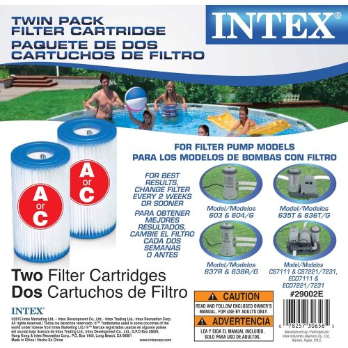 인텍스 Intex Easy Set Swimming Pool Type A or C Filter Replacement Cartridges (6 Pack)