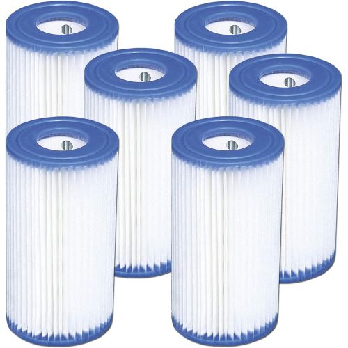 인텍스 Intex Filter Cartridge Type A - Replacement Type A and C for Easy Set Pool Filters (59900E) - 6 Cartridges