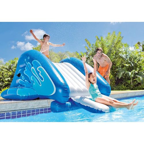 인텍스 New Shop INTEX Kool Splash Inflatable Swimming Pool Water Slide + Quick Fill Air Pump