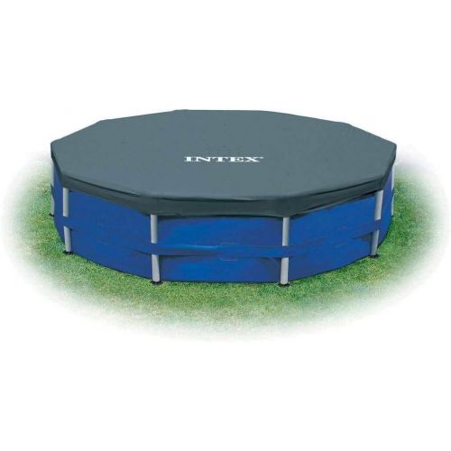 인텍스 Intex 12 Foot Round Frame Easy Set Above Ground Swimming Pool Cover (2 Pack)