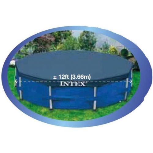 인텍스 Intex 12 Foot Round Frame Easy Set Above Ground Swimming Pool Cover (2 Pack)