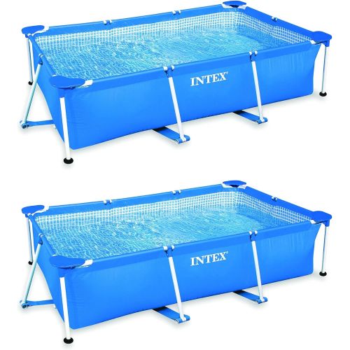 인텍스 Intex 86 x 59 x 23 Inch Rectangular Frame Above Ground Swimming Pool (2 Pack)