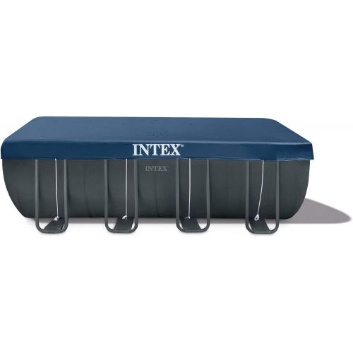 인텍스 Intex 26355EH Ultra 18ft x 9ft x 52in Ultra XTR Rectangular Frame Pool with Solar Cover, Ladder, Ground Cloth, and 120V 1,200 GPH Sand Filter Pump