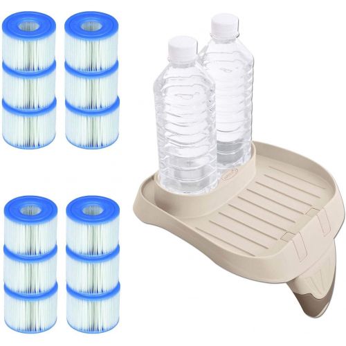 인텍스 Intex PureSpa Attachable Cup Holder and Refreshment Tray with 12 S1 Pool Filters