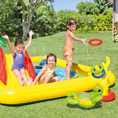 인텍스 Intex 120V Quick Fill AC Electric AirPump & Intex Inflatable Ocean Play Kid Pool