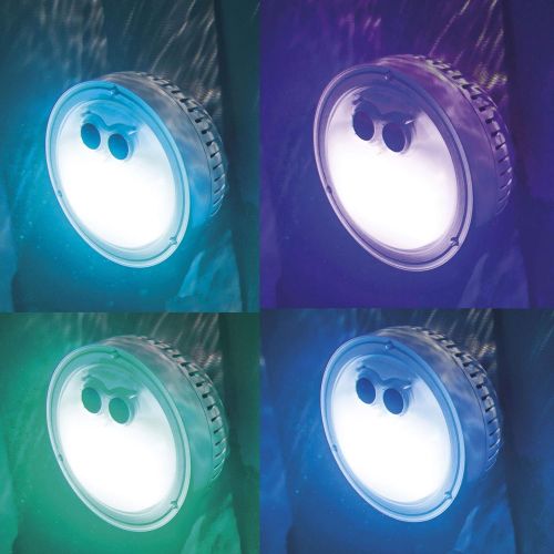 인텍스 Intex Multi-Colored LED Light for a Hot Tub Cup Holder & Tray Accessory (2 Pack)