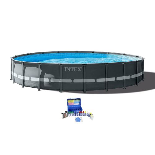 인텍스 Intex 20 Foot by 48 Inch Round Frame Swimming Pool Set with Filter Pump and Taylor Complete Water Test Kit for Chlorine, pH, and Alkalinity
