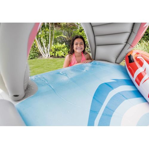 인텍스 Intex Surf N Slide Inflatable Kids Backyard Water Slide & 120V Electric Pump