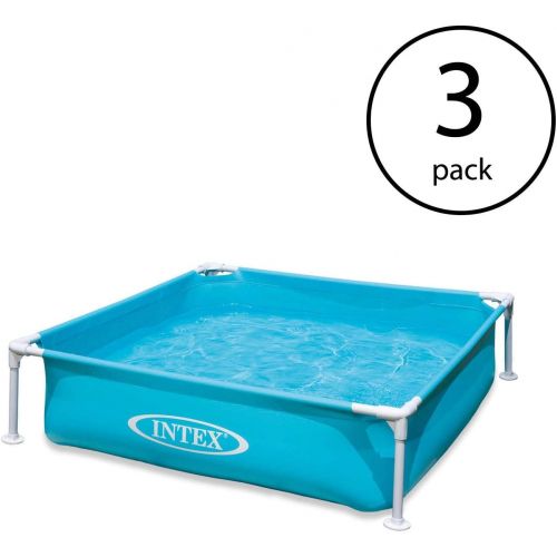 인텍스 Intex 4ft x 4ft x 12in Mini Frame Kids Beginner Kiddie Swimming Pool (3 Pack)
